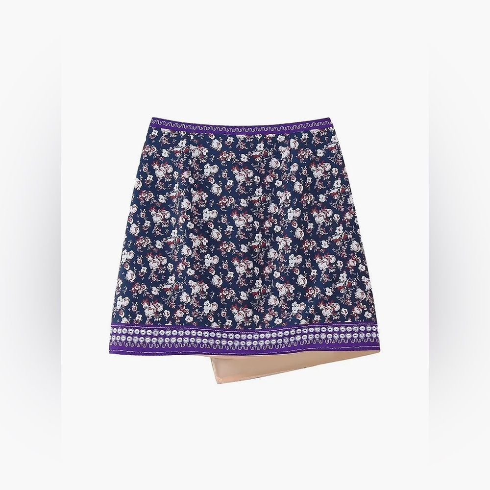 Asymmetric Floral Printed Mini Skirt CC10 size S - Picture 4 of 5